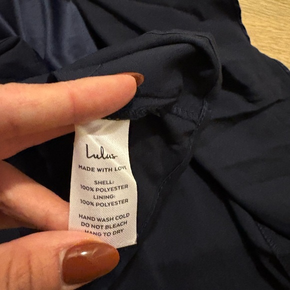 Lulus Law of Attraction Navy Blue One-Shoulder Asymmetrical Midi Dress - Picture 7 of 11